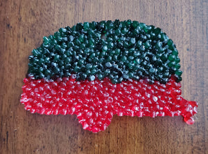 Red and green camper air freshener.