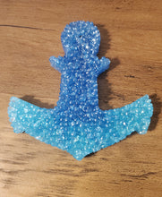 Teal and light blue anchor hanging air freshener.